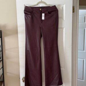 Ann Taylor Burgundy Leather Pants